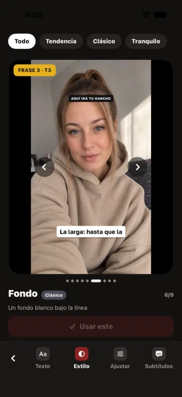 Estilo de subtítulos: diseño, tamaño, mayúsculas y color de la palabra clave