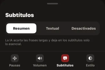 Subtítulos: Resumen, Textual o Desactivados